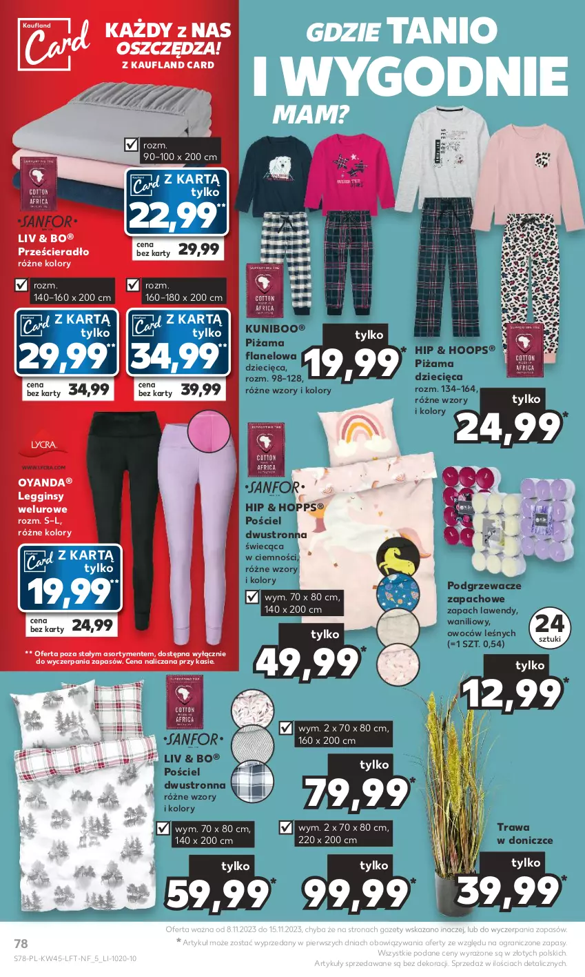 Gazetka promocyjna Kaufland - Gazetka tygodnia - ważna 08.11 do 15.11.2023 - strona 78 - produkty: Dzieci, Gin, Gra, Hoop, Legginsy, Piżama, Podgrzewacze, Pościel, Pościel dwustronna, Prześcieradło