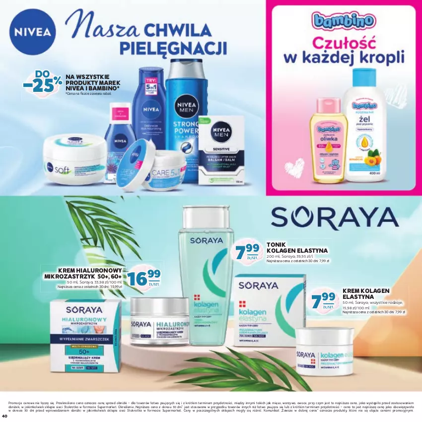 Gazetka promocyjna Stokrotka - Łap okazje - ważna 13.06.2023 do 26.06.2024 - strona 40 - produkty: Kolagen, Mięso, Nivea, Owoce, Tonik, Warzywa