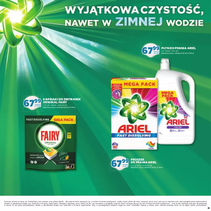 Gazetka promocyjna Stokrotka - Łap okazje - ważna 13.06.2023 do 26.06.2024 - strona 45 - produkty: Ariel, Fa, Fairy, Gin, Mięso, Owoce, Płyn do prania, Proszek do prania, Warzywa