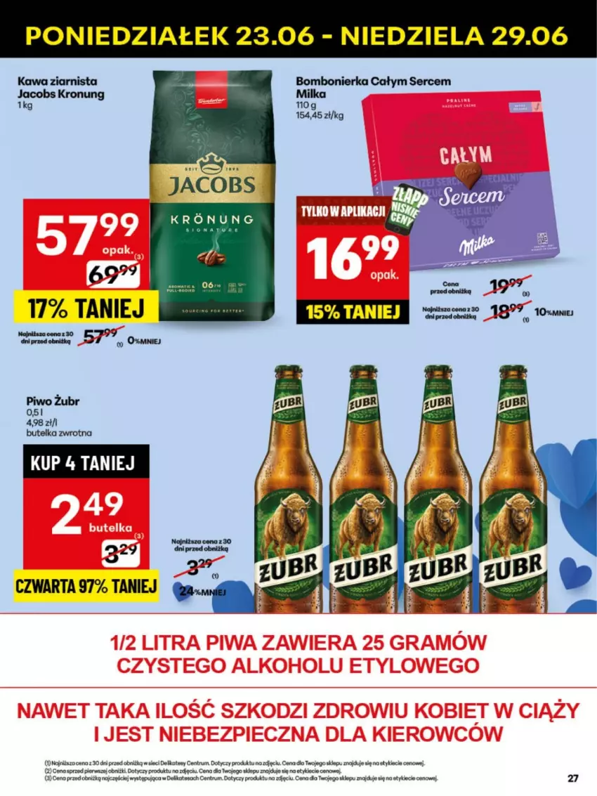 Gazetka promocyjna Delikatesy Centrum - Franczyza DC26 Poniedziałek - ważna 23.06 do 29.06.2025 - strona 27 - produkty: Jacobs, Kawa, Kawa ziarnista, Piwo, Rum