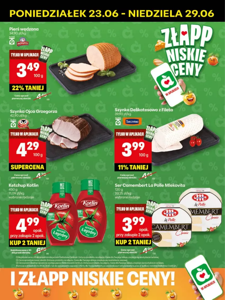 Gazetka promocyjna Delikatesy Centrum - Franczyza DC26 Poniedziałek - ważna 23.06 do 29.06.2025 - strona 39 - produkty: Camembert, Kotlin, Mleko, Mlekovita, Rum, Ser, Szynka, Szynka delikatesowa