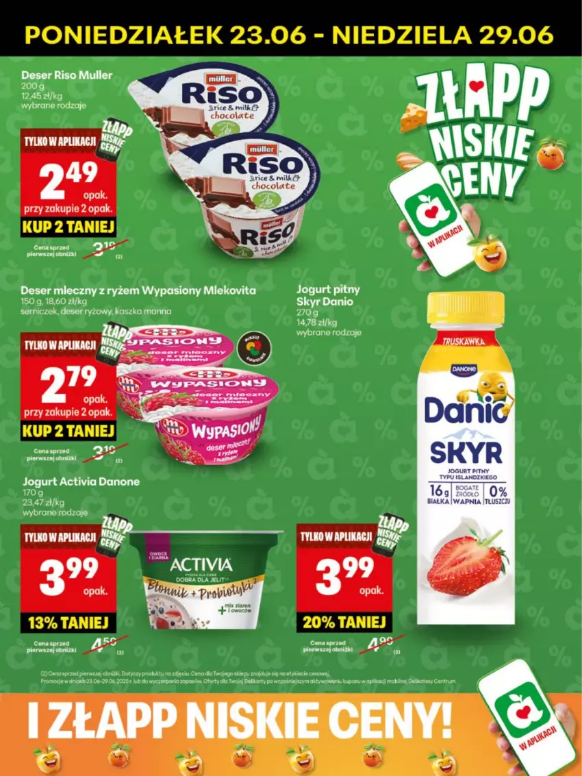 Gazetka promocyjna Delikatesy Centrum - Franczyza DC26 Poniedziałek - ważna 23.06 do 29.06.2025 - strona 41 - produkty: Danio, Deser, Deser mleczny, Jogurt, Jogurt pitny, Mleko, Mlekovita, Rum, Ryż, Ser