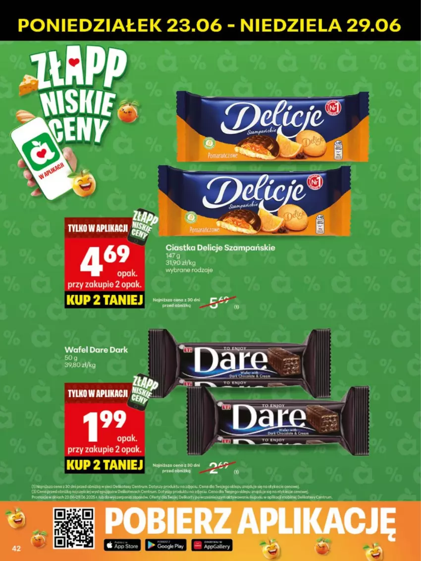 Gazetka promocyjna Delikatesy Centrum - Franczyza DC26 Poniedziałek - ważna 23.06 do 29.06.2025 - strona 42 - produkty: Ciastka, Delicje, Rum