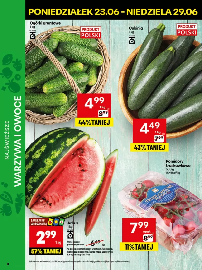 Gazetka promocyjna Delikatesy Centrum - Franczyza DC26 Poniedziałek - ważna 23.06 do 29.06.2025 - strona 8 - produkty: Pomidory, Por