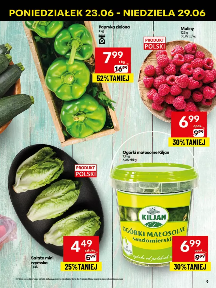 Gazetka promocyjna Delikatesy Centrum - Franczyza DC26 Poniedziałek - ważna 23.06 do 29.06.2025 - strona 9 - produkty: Maliny, Sałat