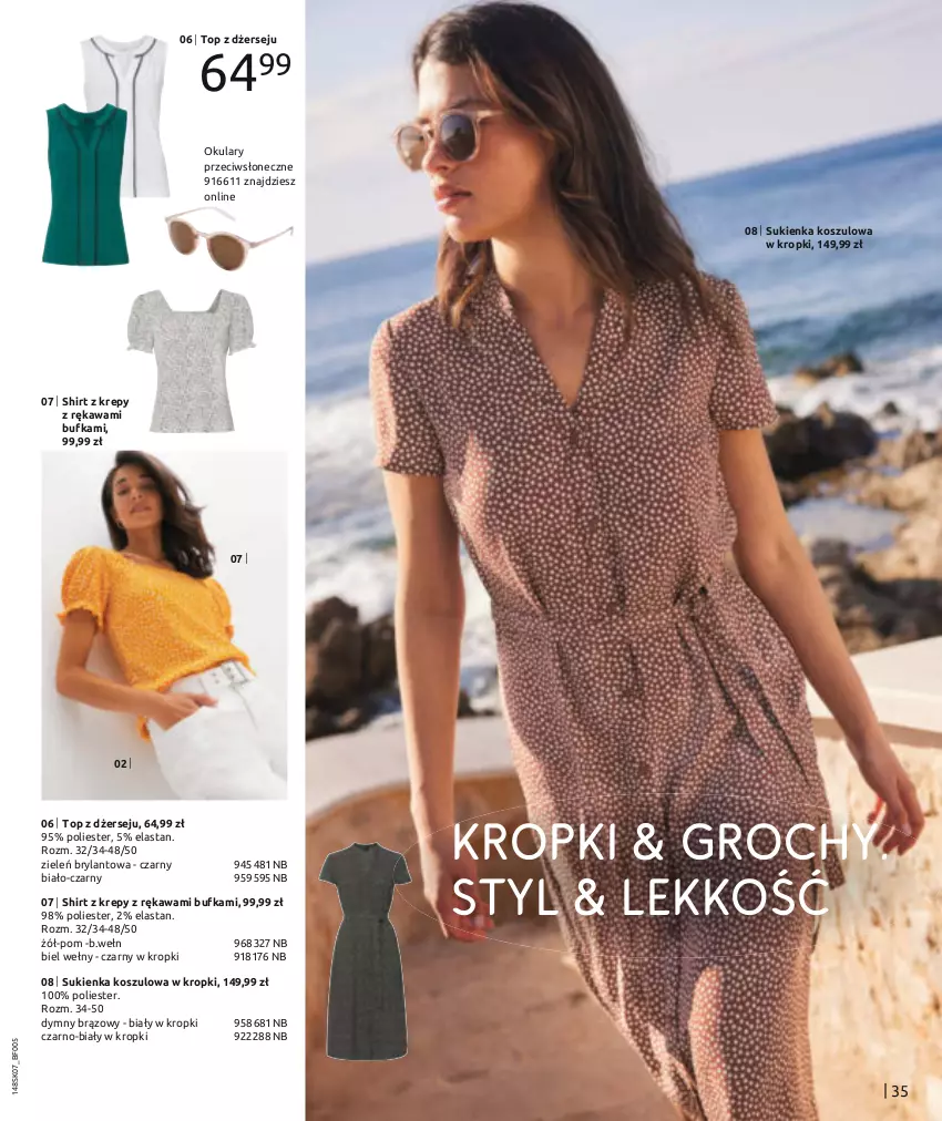 Gazetka promocyjna Bonprix - LETNI LOOK - ważna 17.07.2023 do 17.01.2024 - strona 37 - produkty: Groch, Kawa, Klapki, Kosz, Sukienka, Top