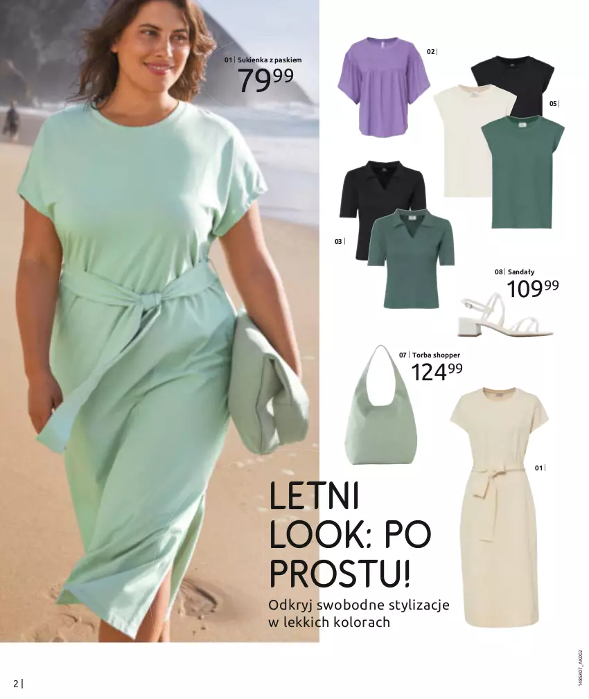 Gazetka promocyjna Bonprix - LETNI LOOK - ważna 17.07.2023 do 17.01.2024 - strona 4 - produkty: Sandał, Sukienka, Torba