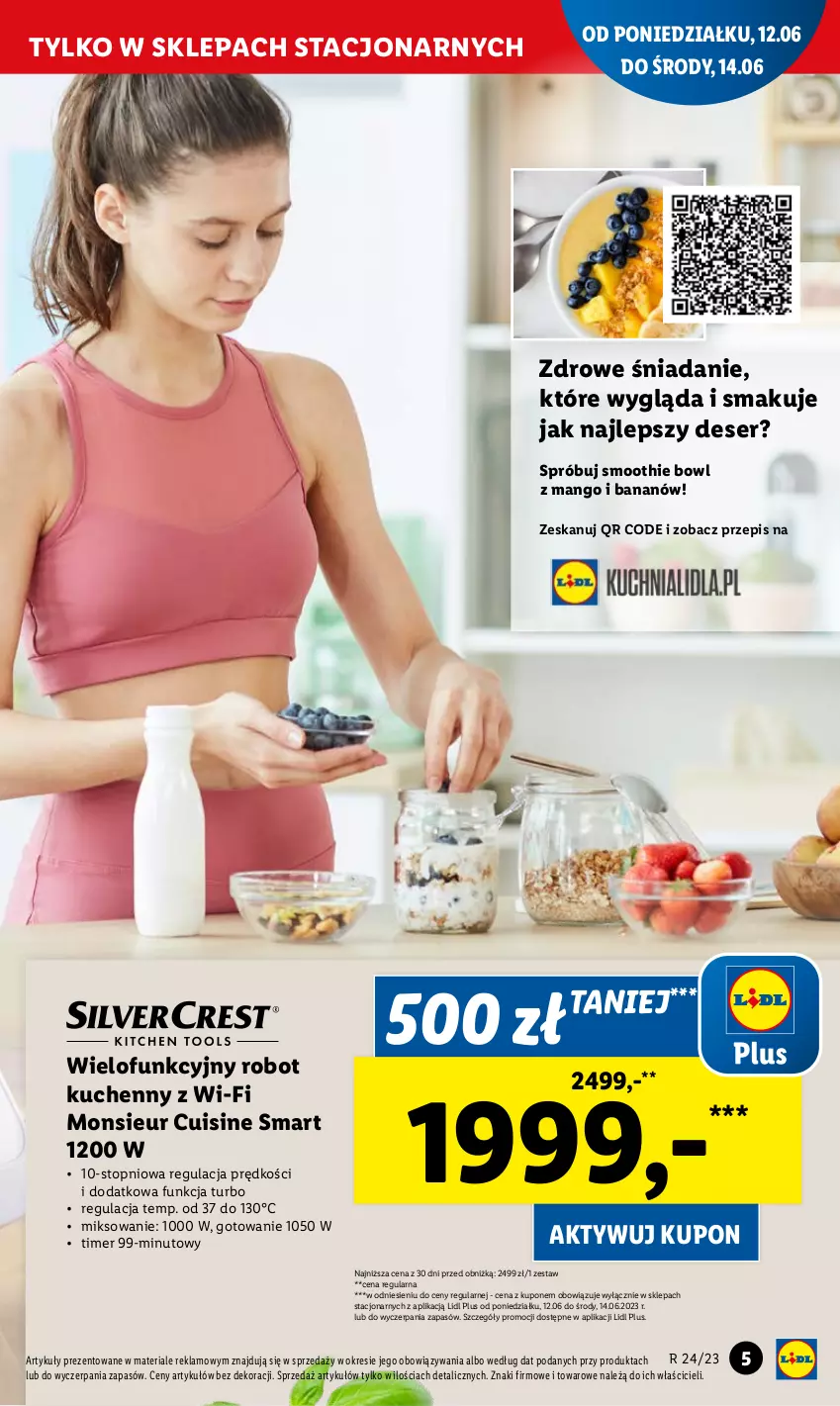 Gazetka promocyjna Lidl - GAZETKA - ważna 05.06 do 24.06.2023 - strona 5 - produkty: Deser, Mango, Robot, Ser, Smoothie, Top