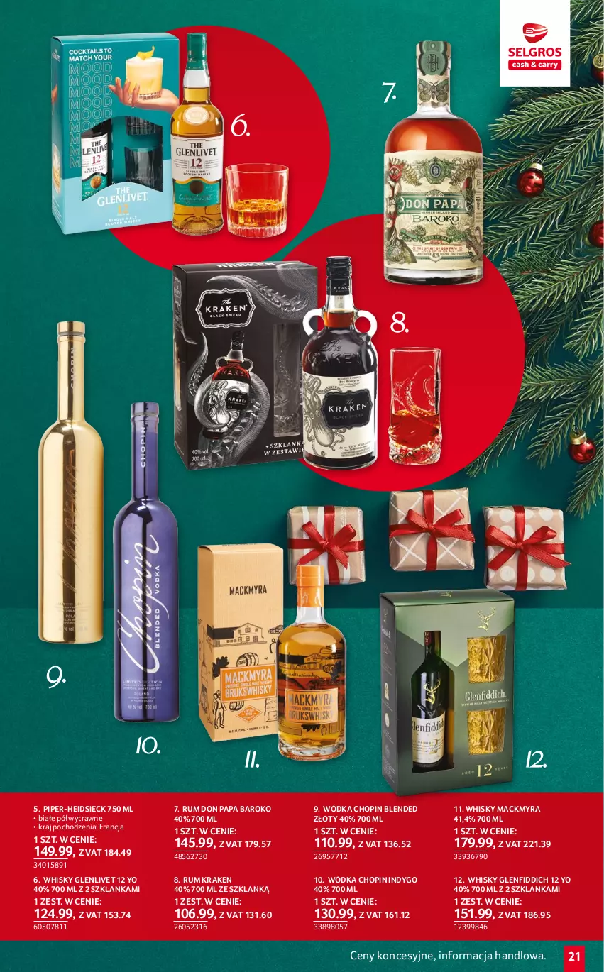 Gazetka promocyjna Selgros - Katalog Prezenty - ważna 01.12 do 14.12.2022 - strona 21 - produkty: Rum, Szklanka, Whisky, Wódka