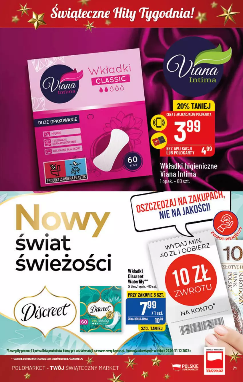 Gazetka promocyjna PoloMarket - Gazetka pomocyjna - ważna 14.12 do 20.12.2022 - strona 71 - produkty: BIC, Discreet, Wkładki