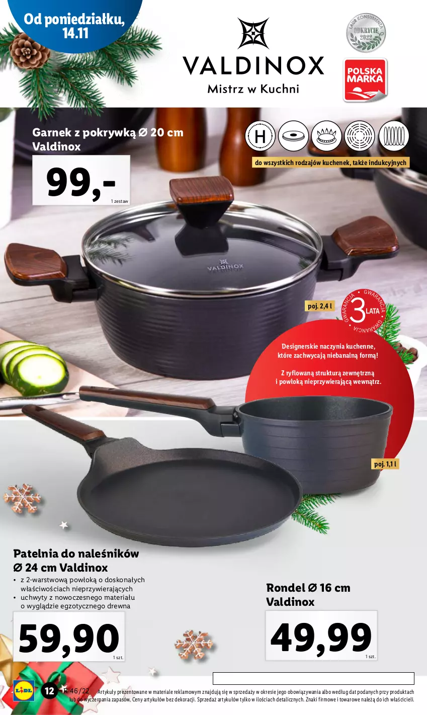 Gazetka promocyjna Lidl - GAZETKA - ważna 14.11 do 19.11.2022 - strona 12 - produkty: Garnek, Patelnia, Rondel, Uchwyty