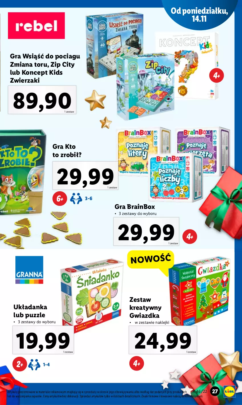 Gazetka promocyjna Lidl - GAZETKA - ważna 14.11 do 19.11.2022 - strona 27 - produkty: Gra, Klej, Puzzle, Układanka