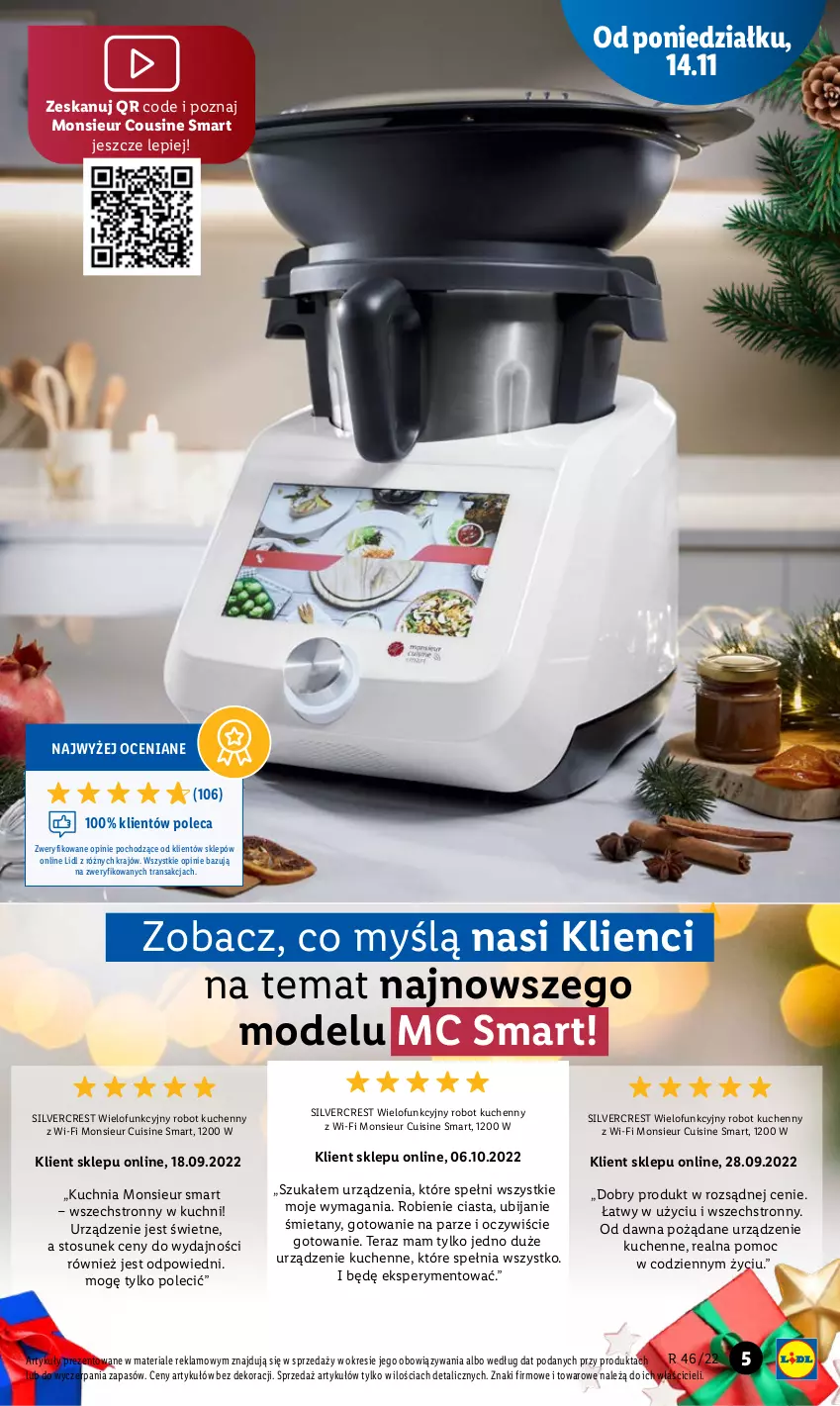 Gazetka promocyjna Lidl - GAZETKA - ważna 14.11 do 19.11.2022 - strona 5 - produkty: Kuchnia, Robot, Silvercrest, Tera, Tran