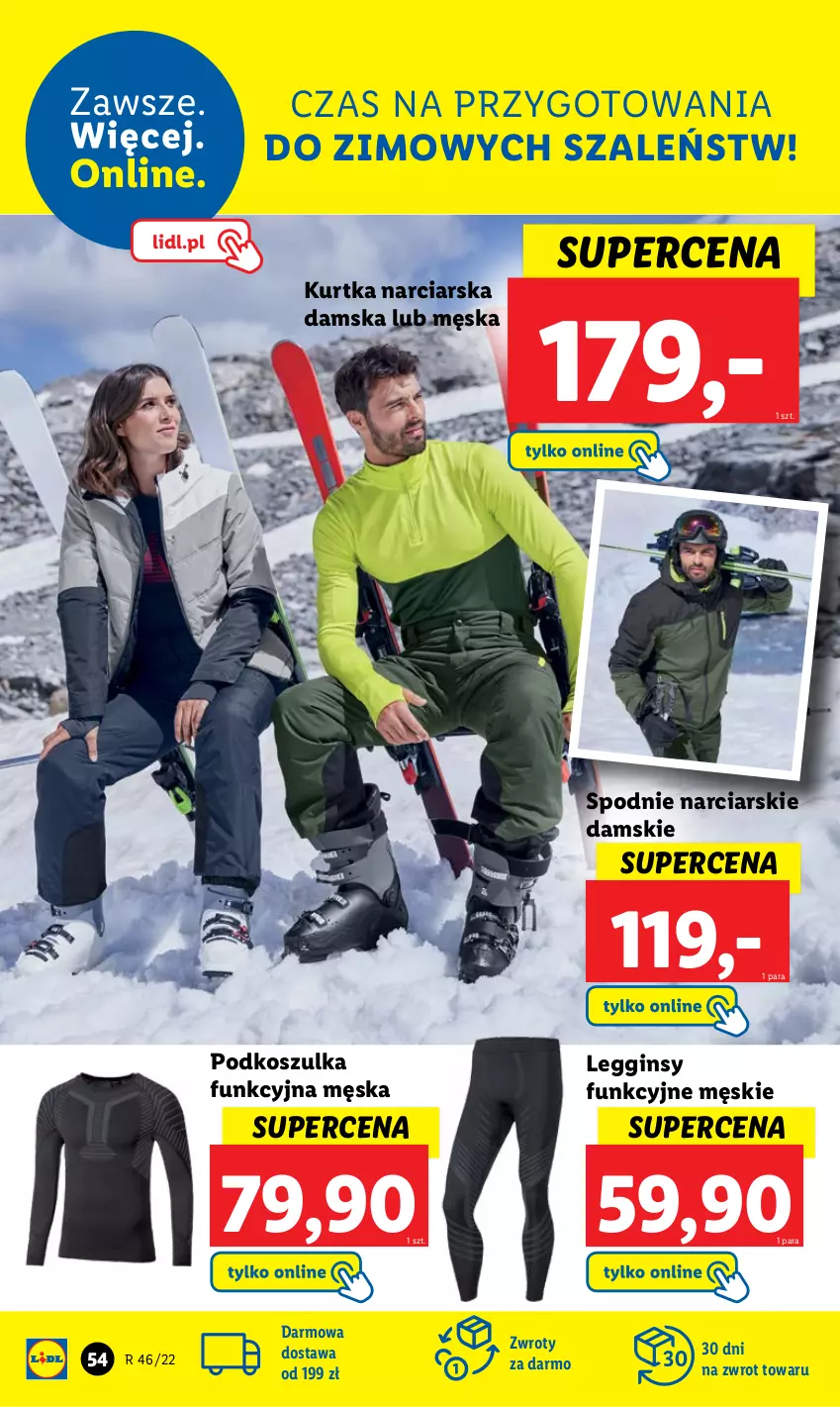 Gazetka promocyjna Lidl - GAZETKA - ważna 14.11 do 19.11.2022 - strona 56 - produkty: Gin, Kosz, Koszulka, Koszulka funkcyjna, Kurtka, Legginsy, Spodnie, Szal