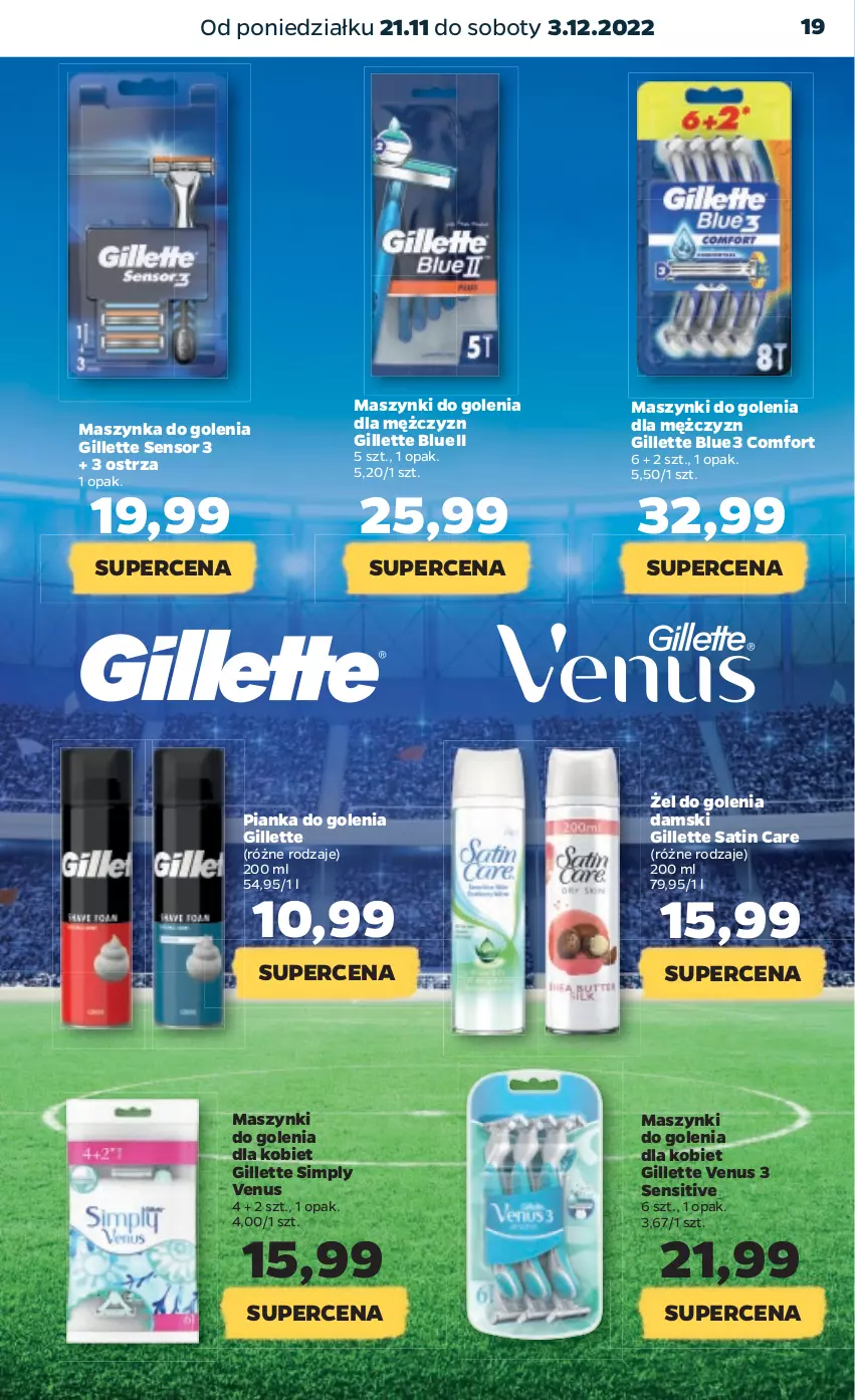 Gazetka promocyjna Netto - Oferta na Mundial - ważna 21.11 do 03.12.2022 - strona 19 - produkty: Gillette, Gillette Venus, Maszynka, Maszynka do golenia, Pianka do golenia, Sati, Szynka, Venus