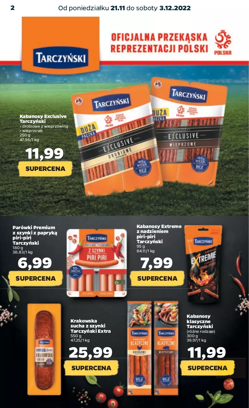 Gazetka promocyjna Netto - Oferta na Mundial - ważna 21.11 do 03.12.2022 - strona 2 - produkty: Kabanos, Parówki, Tarczyński