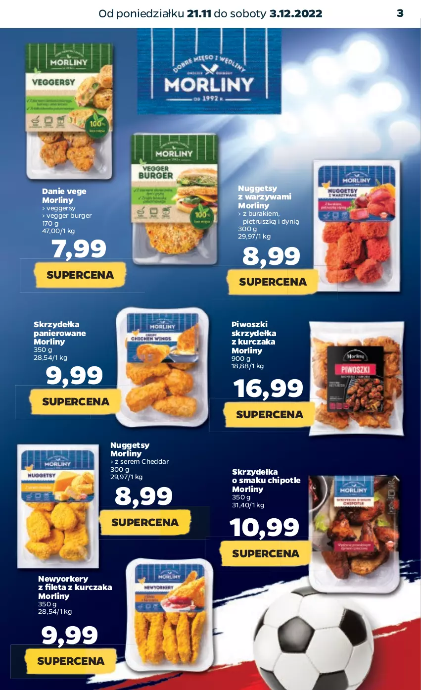 Gazetka promocyjna Netto - Oferta na Mundial - ważna 21.11 do 03.12.2022 - strona 3 - produkty: Buraki, Burger, Cheddar, Dynią, Kurczak, Morliny, Piwo, Ser, Skrzydełka z kurczaka, Warzywa