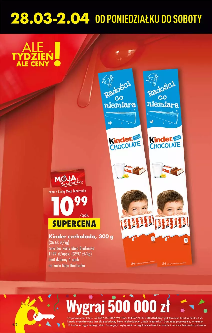 Gazetka promocyjna Biedronka - W tym tygodniu - ważna 28.03 do 02.04.2022 - strona 4 - produkty: Czekolada, Dron, Gra, Kinder, Rama