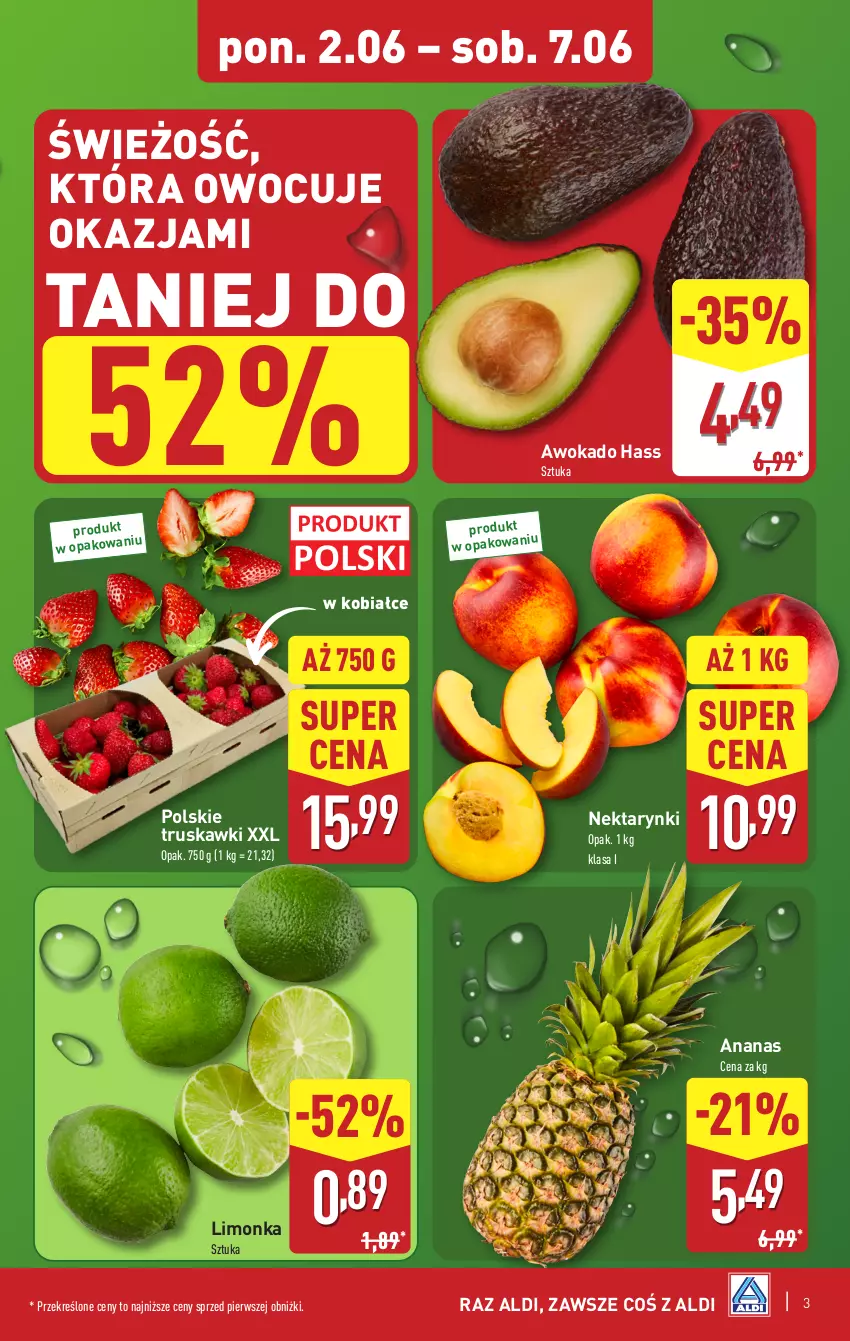 Gazetka promocyjna Aldi - Pełna oferta - ważna 02.06 do 07.06.2025 - strona 3 - produkty: Ananas, Limonka, Nektar, Truskawki