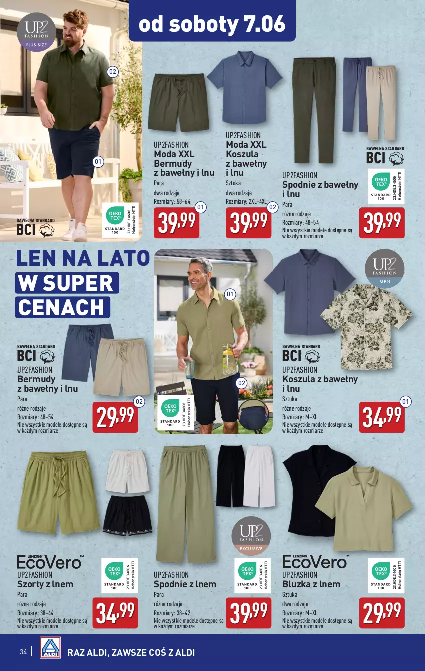 Gazetka promocyjna Aldi - Pełna oferta - ważna 02.06 do 07.06.2025 - strona 34 - produkty: Bermudy, Fa, Kosz, Koszula, Moda, Spodnie, Szorty