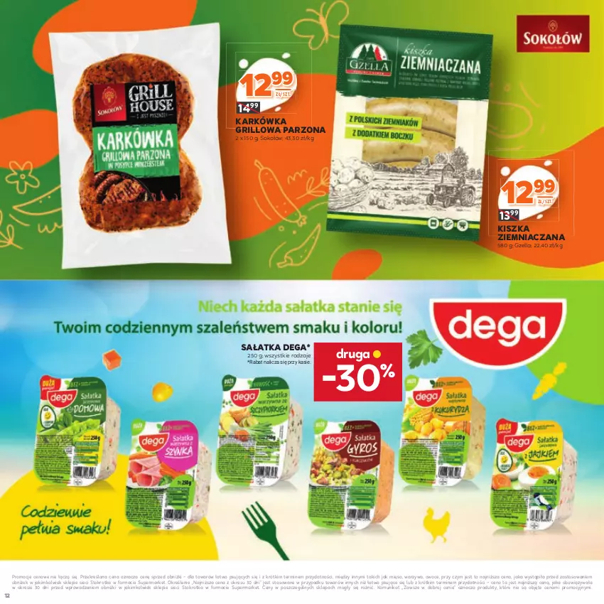 Gazetka promocyjna Stokrotka - Katalog Kulinarny - ważna 12.06 do 25.06.2025 - strona 12 - produkty: Dega, Grill, Mięso, Owoce, Sałat, Sałatka, Sok, Sokołów, Warzywa