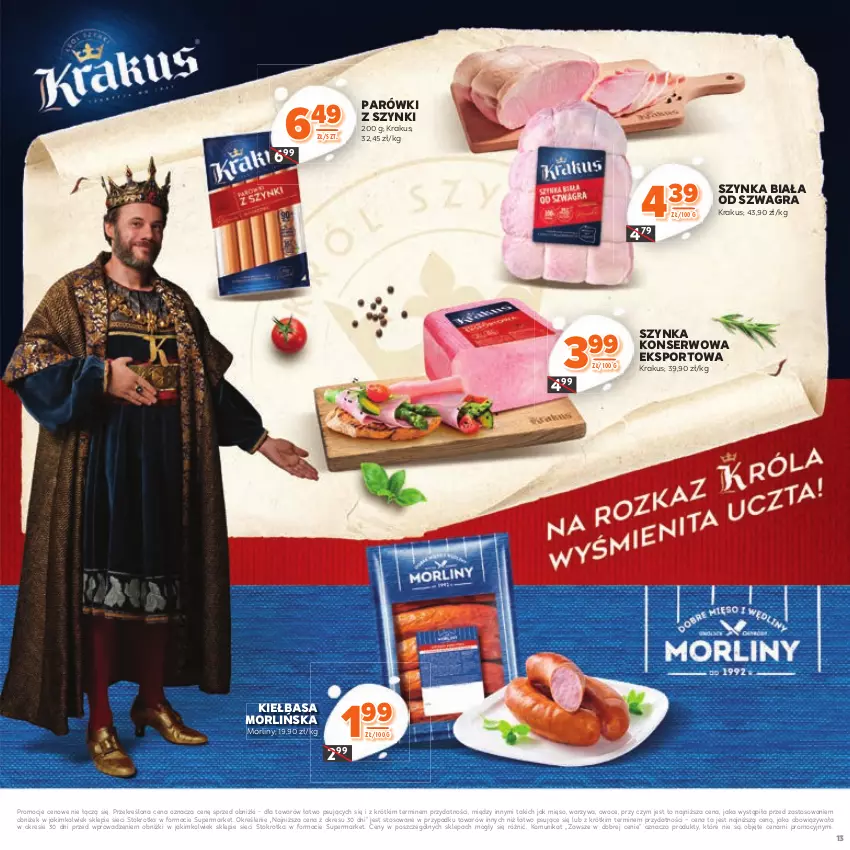 Gazetka promocyjna Stokrotka - Katalog Kulinarny - ważna 12.06 do 25.06.2025 - strona 13 - produkty: Gra, Kiełbasa, Krakus, Mięso, Morliny, Owoce, Parówki, Parówki z szynki, Por, Ser, Sport, Szynka, Szynka biała, Szynka konserwowa, Warzywa