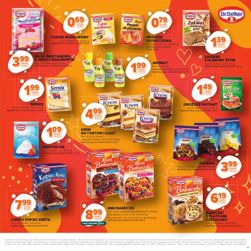Gazetka promocyjna Stokrotka - Katalog Kulinarny - ważna 12.06 do 25.06.2025 - strona 17 - produkty: Babeczki, Chleb, Cukier, Cukier wanilinowy, Drożdże, Kopiec Kreta, Krem do tortów, Kret, Mięso, Owoce, Piec, Proszek do pieczenia, Ser, Warzywa