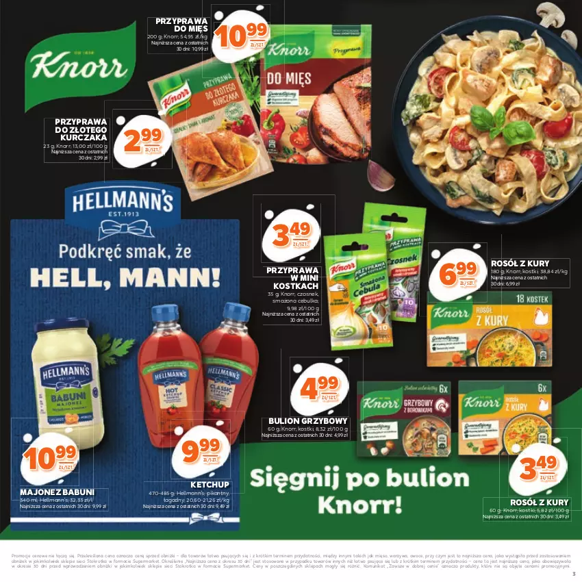 Gazetka promocyjna Stokrotka - Katalog Kulinarny - ważna 12.06 do 25.06.2025 - strona 3 - produkty: Babuni, Bulion, Czosnek, Hellmann’s, Ketchup, Knorr, Kurczak, Lion, Majonez, Mięso, Owoce, Rosół, Warzywa