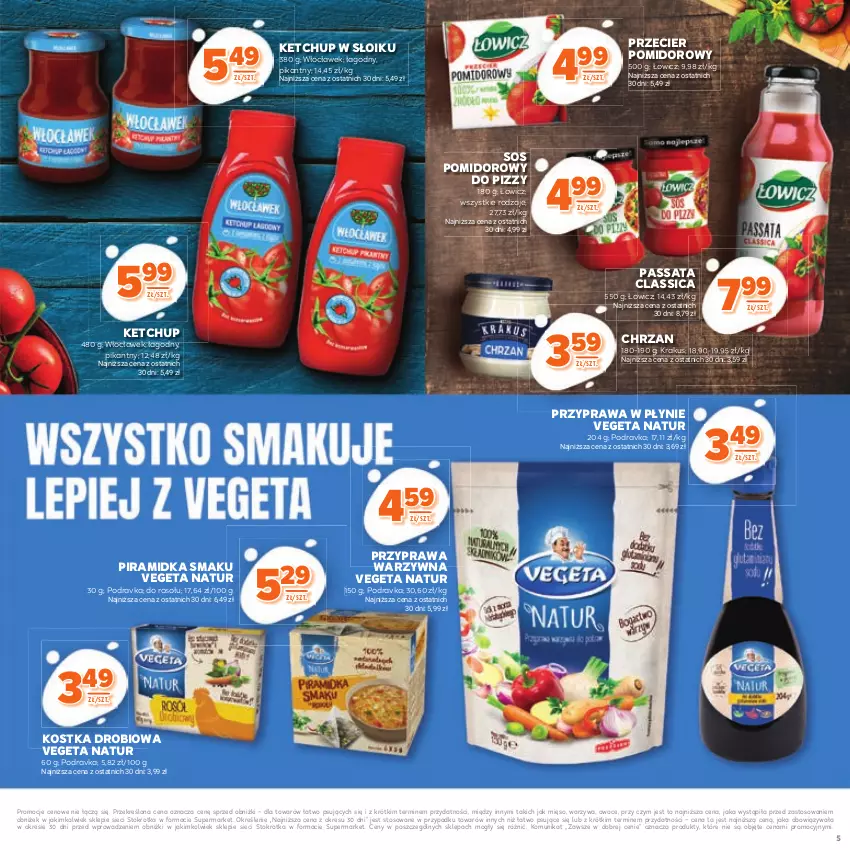 Gazetka promocyjna Stokrotka - Katalog Kulinarny - ważna 12.06 do 25.06.2025 - strona 5 - produkty: Chrzan, Ketchup, Krakus, Mięso, Owoce, Piramidka smaku, Podravka, Przyprawa w płynie, Sos, Sos pomidorowy, Vegeta, Vegeta Natur, Warzywa