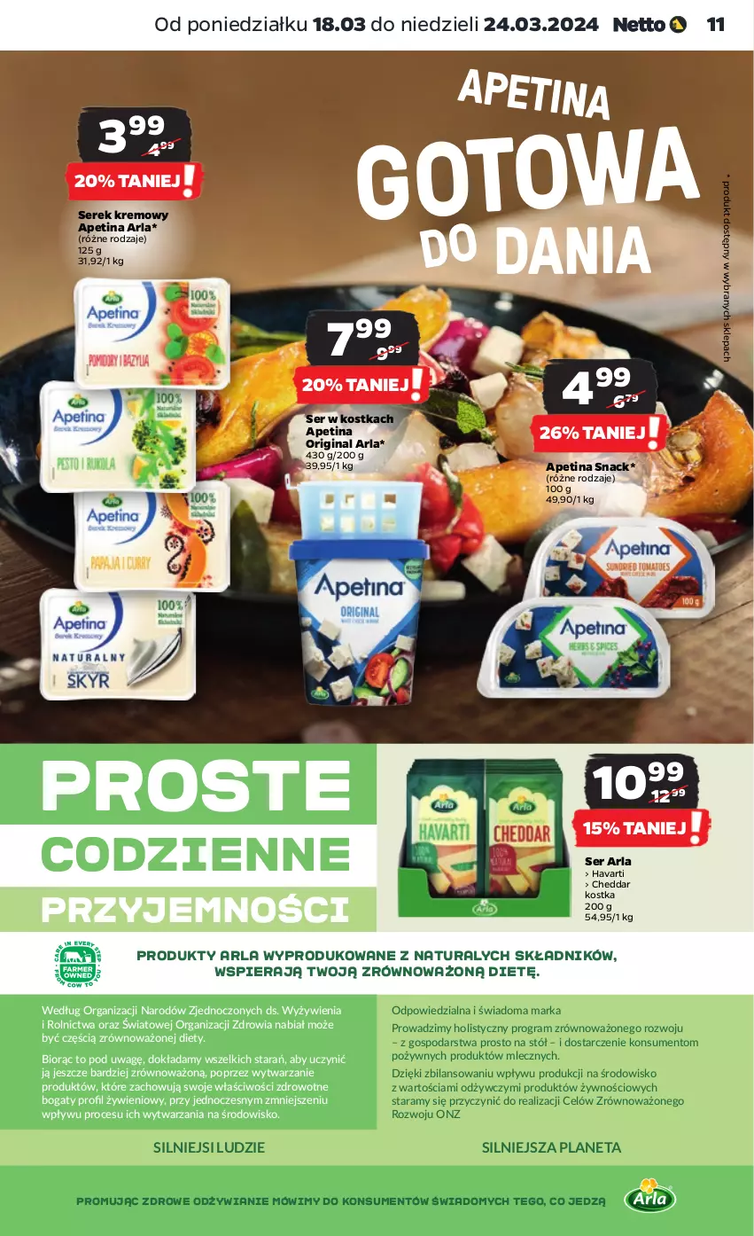 Gazetka promocyjna Netto - Artykuły spożywcze - ważna 18.03 do 24.03.2024 - strona 11 - produkty: Cheddar, Gin, Gra, Havarti, Ser, Serek, Stół