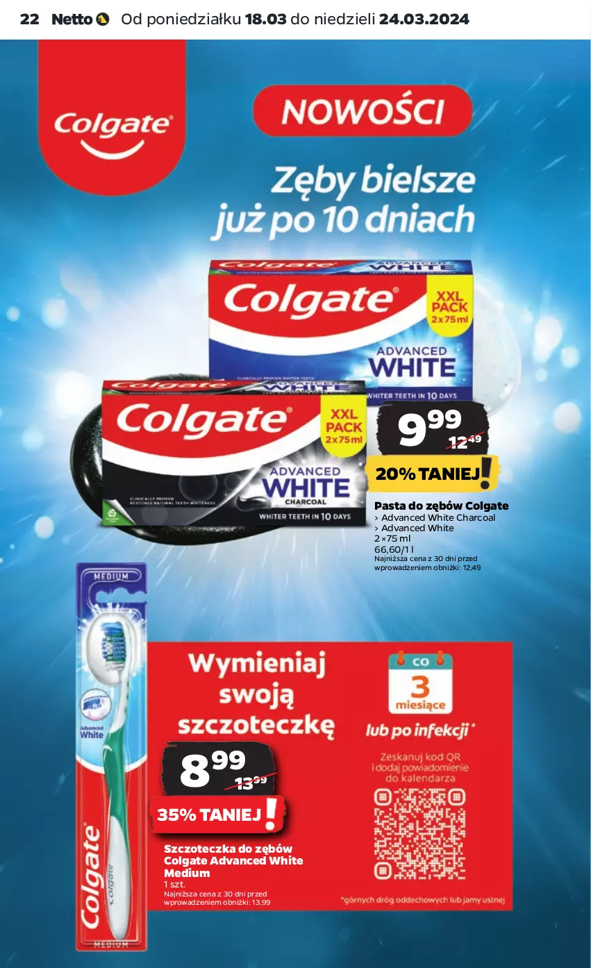 Gazetka promocyjna Netto - Artykuły spożywcze - ważna 18.03 do 24.03.2024 - strona 22 - produkty: Colgate, LG, Pasta do zębów, Szczoteczka, Szczoteczka do zębów