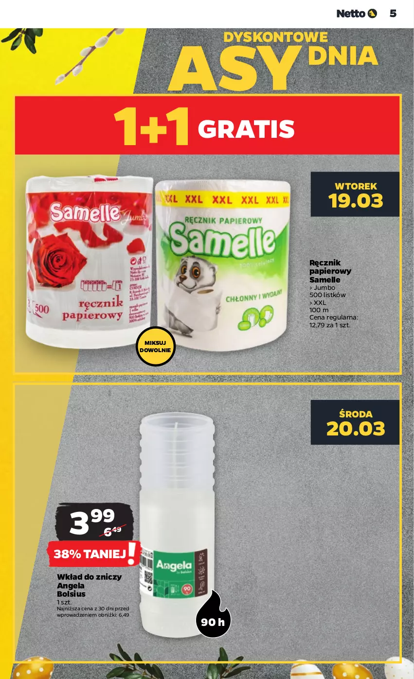 Gazetka promocyjna Netto - Artykuły spożywcze - ważna 18.03 do 24.03.2024 - strona 5 - produkty: Bols, Bolsius, Gra, Papier, Ręcznik, Znicz