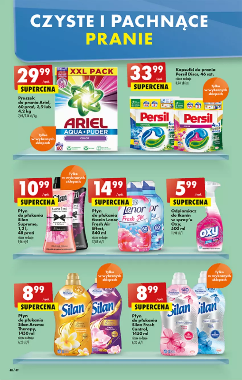 Gazetka promocyjna Biedronka - ważna 23.06 do 29.06.2022 - strona 48 - produkty: Ariel, Odplamiacz, Persil, Płyn do płukania, Silan