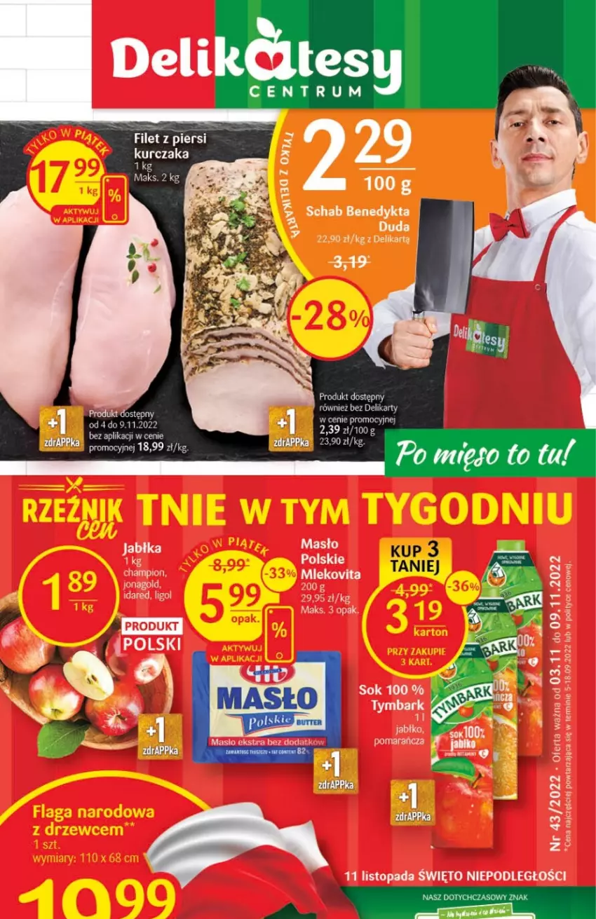 Gazetka promocyjna Delikatesy Centrum - Gazetka DC43 - ważna 03.11 do 09.11.2022 - strona 1 - produkty: Kurczak