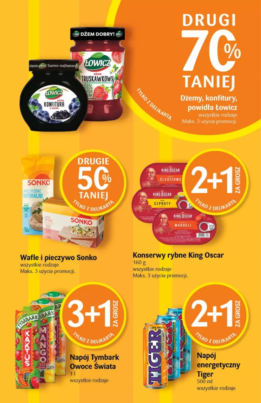 Gazetka promocyjna Delikatesy Centrum - Gazetka DC43 - ważna 03.11 do 09.11.2022 - strona 29 - produkty: Dżem, Napój, Owoce, Piec, Pieczywo, Sonko, Tiger, Tymbark, Wafle