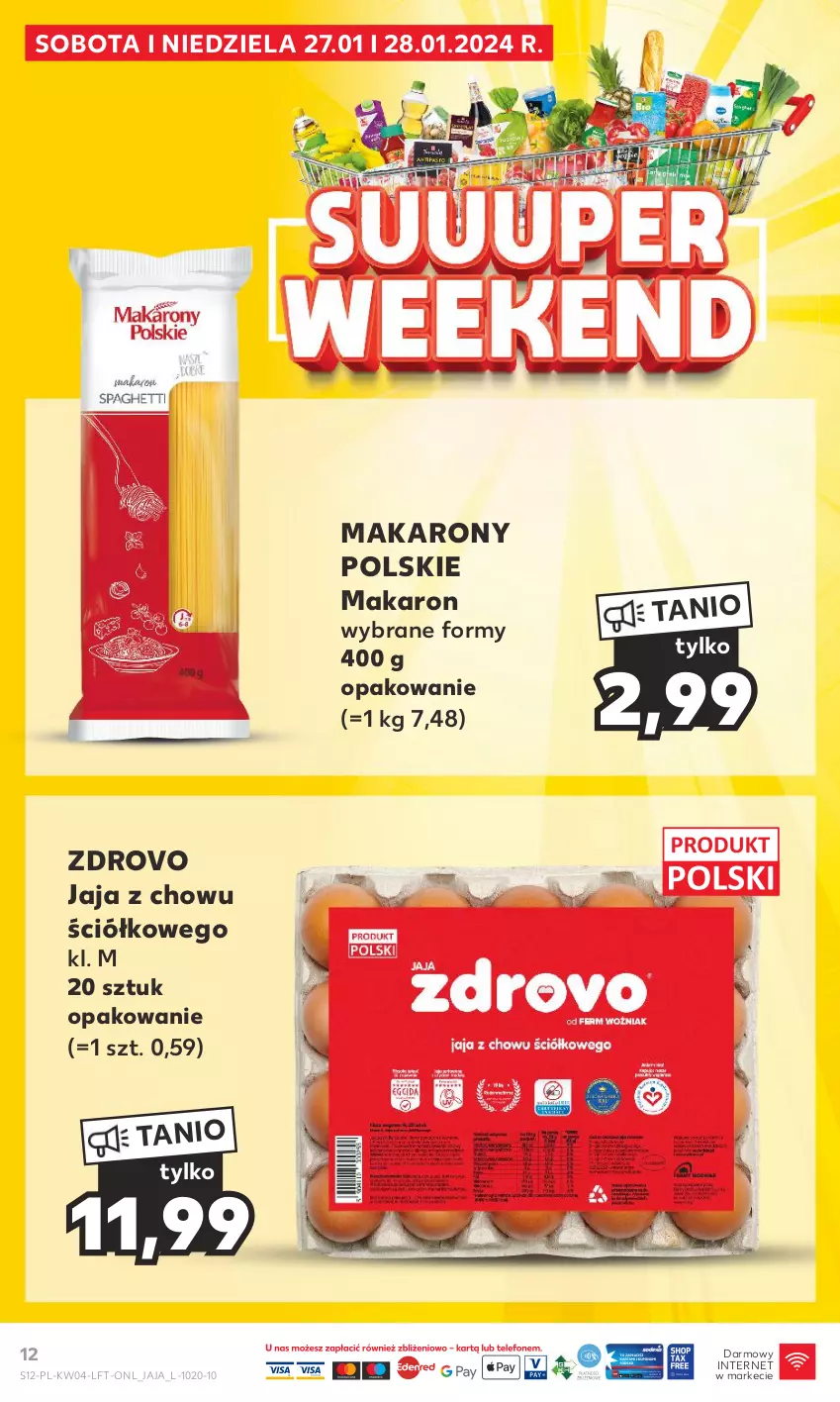 Gazetka promocyjna Kaufland - Gazetka tygodnia - ważna 25.01 do 31.01.2024 - strona 12 - produkty: Jaja, Makaron