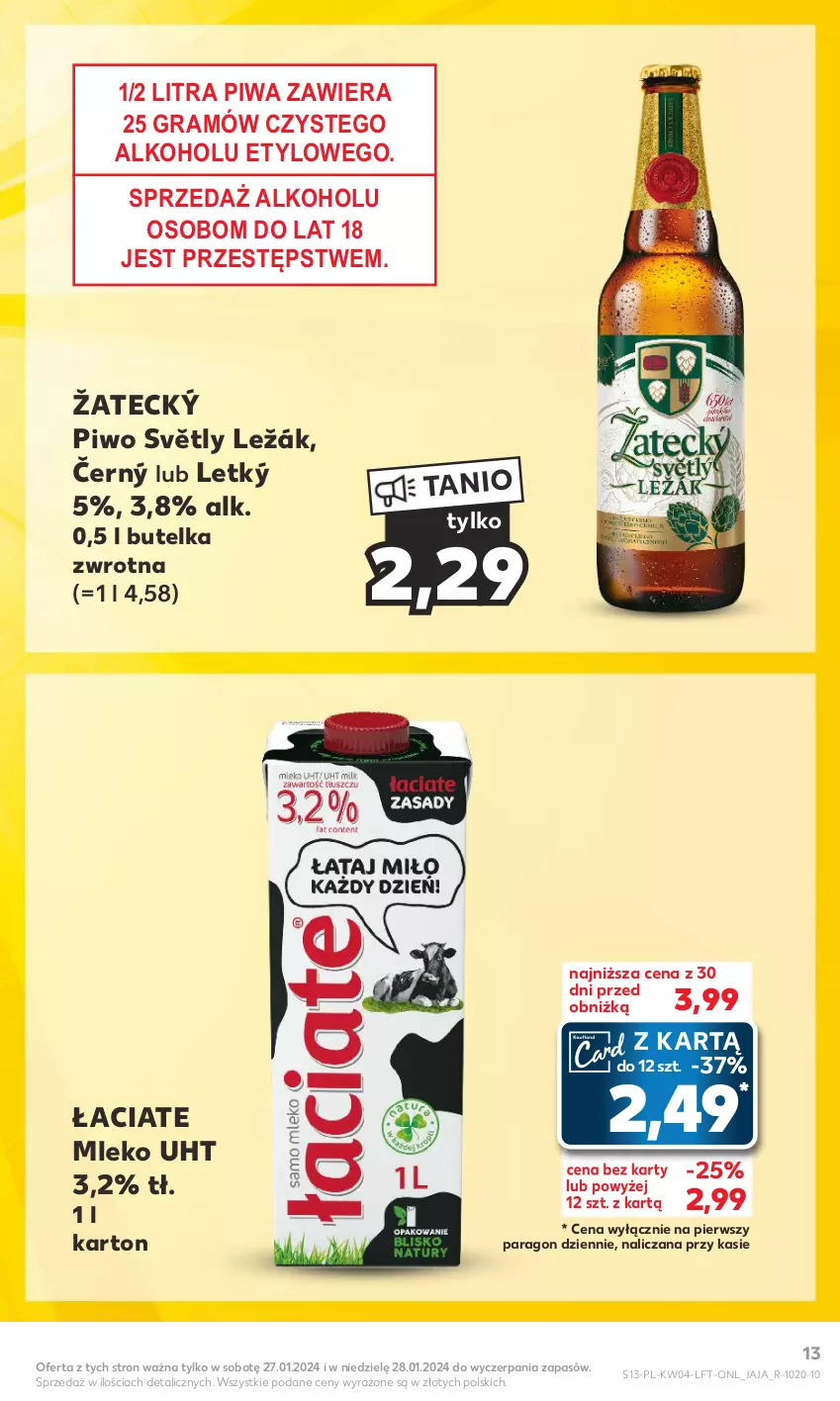 Gazetka promocyjna Kaufland - Gazetka tygodnia - ważna 25.01 do 31.01.2024 - strona 13 - produkty: Gra, Jaja, Mleko, Piwa, Piwo