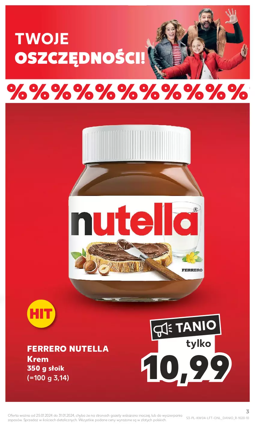 Gazetka promocyjna Kaufland - Gazetka tygodnia - ważna 25.01 do 31.01.2024 - strona 3 - produkty: Danio, Ferrero, Nutella