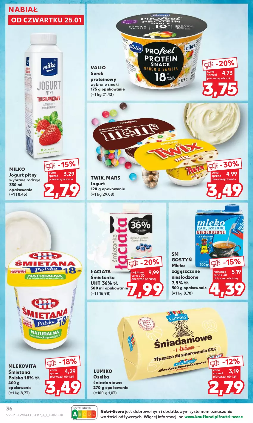 Gazetka promocyjna Kaufland - Gazetka tygodnia - ważna 25.01 do 31.01.2024 - strona 36 - produkty: Danio, Jogurt, Jogurt pitny, Mars, Mleko, Mleko zagęszczone, Mlekovita, Ser, Serek, Twix