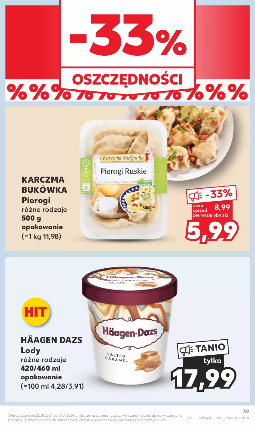 Gazetka promocyjna Kaufland - Gazetka tygodnia - ważna 25.01 do 31.01.2024 - strona 39 - produkty: Lody, Pierogi