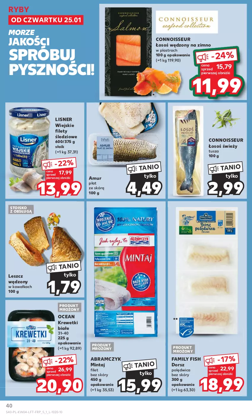 Gazetka promocyjna Kaufland - Gazetka tygodnia - ważna 25.01 do 31.01.2024 - strona 40 - produkty: Dorsz, Fa, Kawa, Krewetki, Lisner, Mintaj, Polędwica, Tusz