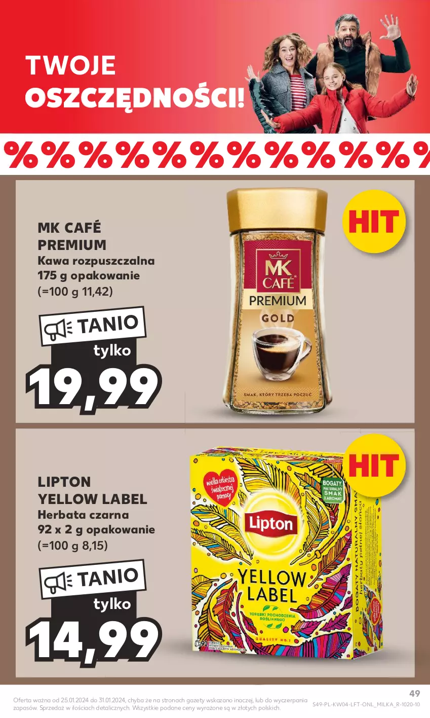 Gazetka promocyjna Kaufland - Gazetka tygodnia - ważna 25.01 do 31.01.2024 - strona 49 - produkty: Herbata, Herbata czarna, Kawa, Kawa rozpuszczalna, Lipton, Milka