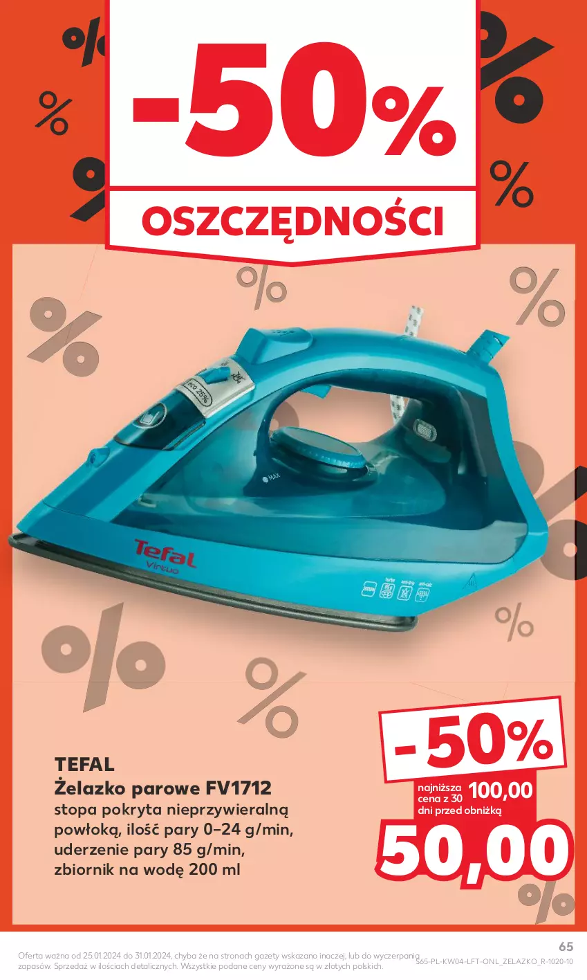 Gazetka promocyjna Kaufland - Gazetka tygodnia - ważna 25.01 do 31.01.2024 - strona 65 - produkty: Fa, Tefal, Top