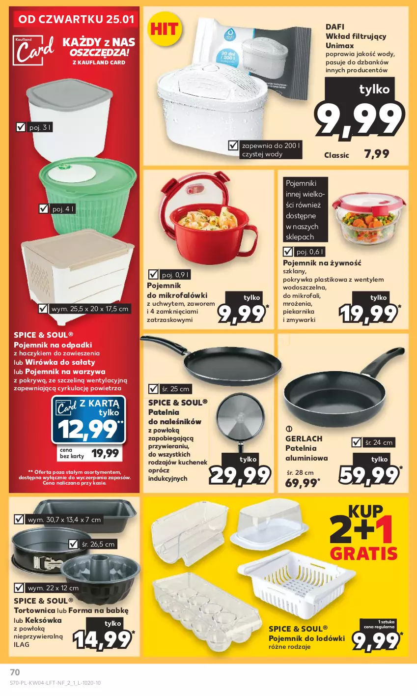 Gazetka promocyjna Kaufland - Gazetka tygodnia - ważna 25.01 do 31.01.2024 - strona 70 - produkty: Fa, Gra, Haczyk, Keksówka, Patelnia, Piekarnik, Pojemnik, Sałat, Tortownica, Warzywa, Wkład filtrujący, Zmywarki