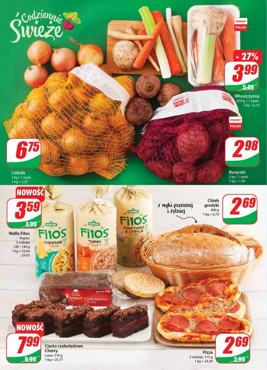 Gazetka promocyjna Dino - Gazetka - ważna 18.01 do 24.01.2023 - strona 12 - produkty: Chleb, Ciasto czekoladowe, Lazur, Pizza