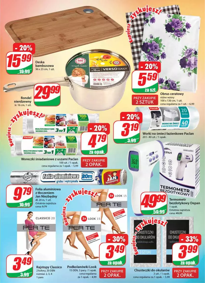 Gazetka promocyjna Dino - Gazetka - ważna 18.01 do 24.01.2023 - strona 21 - produkty: Danio, Fa, Obrus, Rajstopy, Rondel, Top, Worki na śmiec, Worki na śmieci