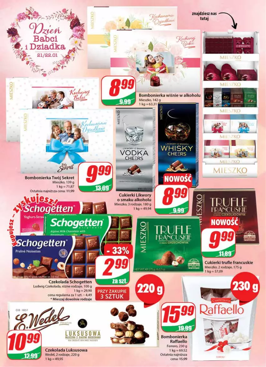 Gazetka promocyjna Dino - Gazetka - ważna 18.01 do 24.01.2023 - strona 4 - produkty: Cukier, Cukierki, Czekolada, Fa, Ferrero, Kret, Raffaello