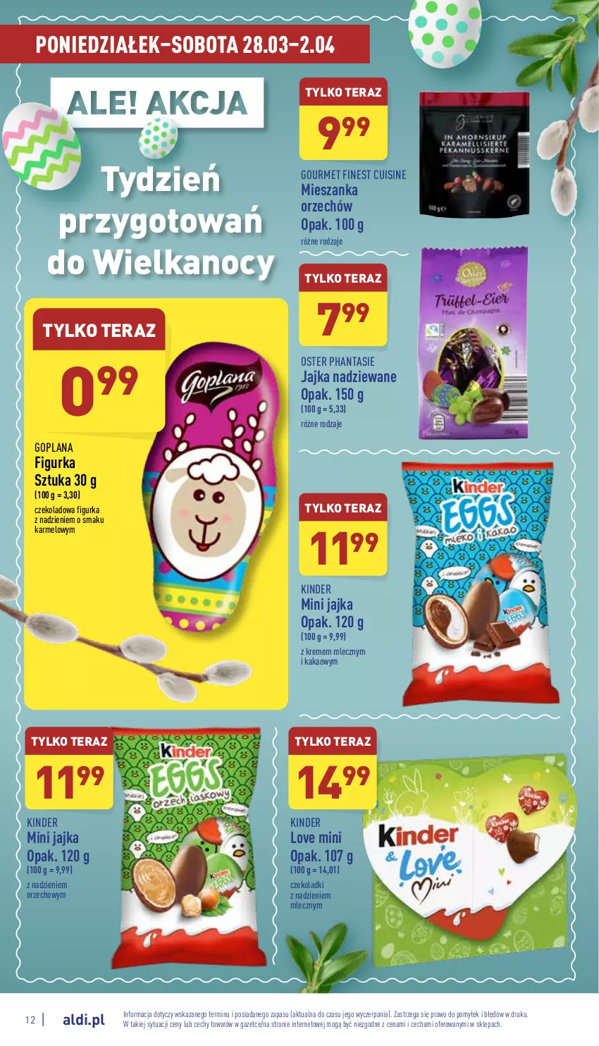 Gazetka promocyjna Aldi - Pełny katalog - ważna 28.03 do 02.04.2022 - strona 12 - produkty: Goplana, Kakao, Kinder, LANA, Tera