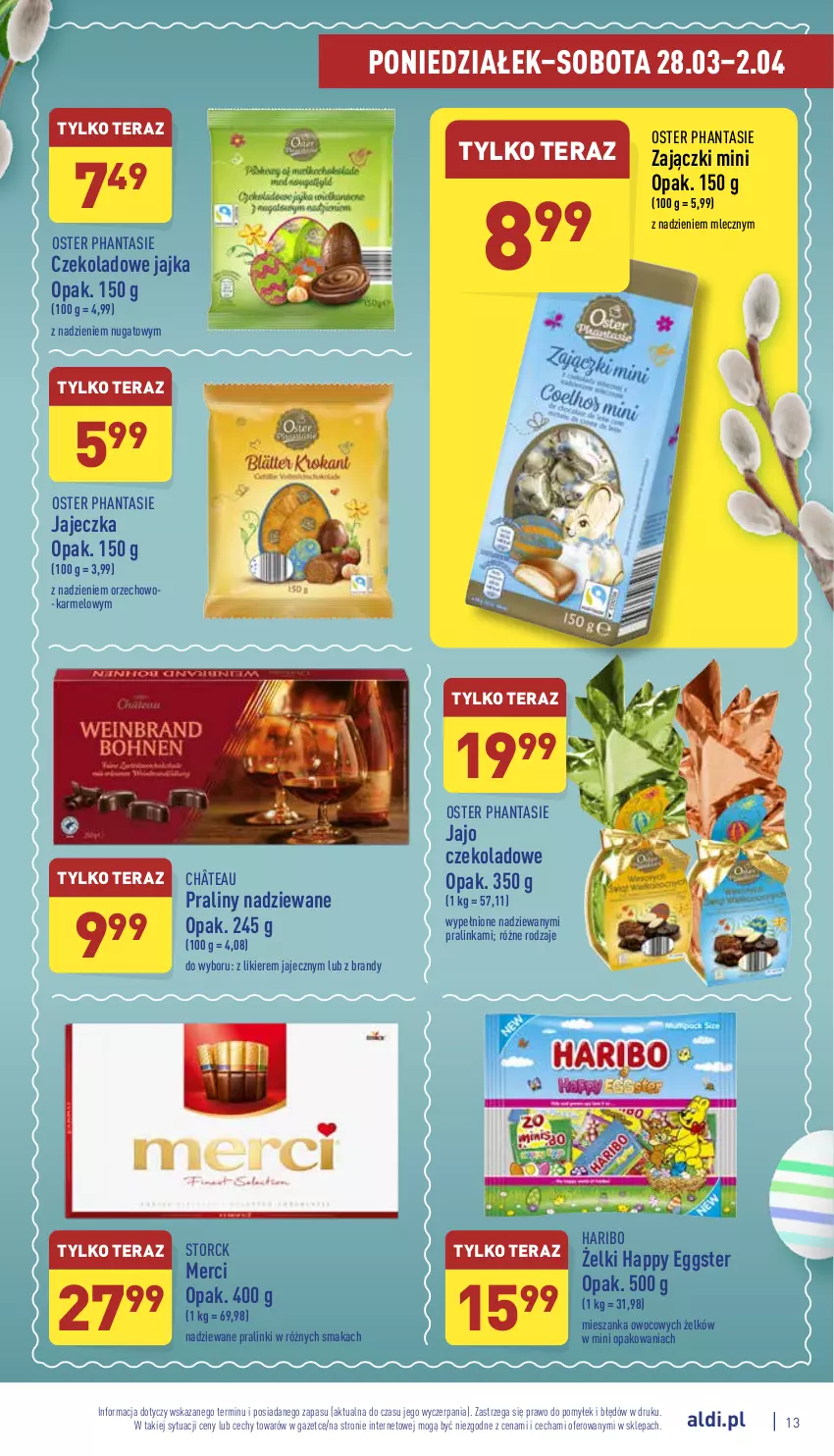 Gazetka promocyjna Aldi - Pełny katalog - ważna 28.03 do 02.04.2022 - strona 13 - produkty: Brandy, Haribo, Inka, Likier, Merci, Praliny, Tera