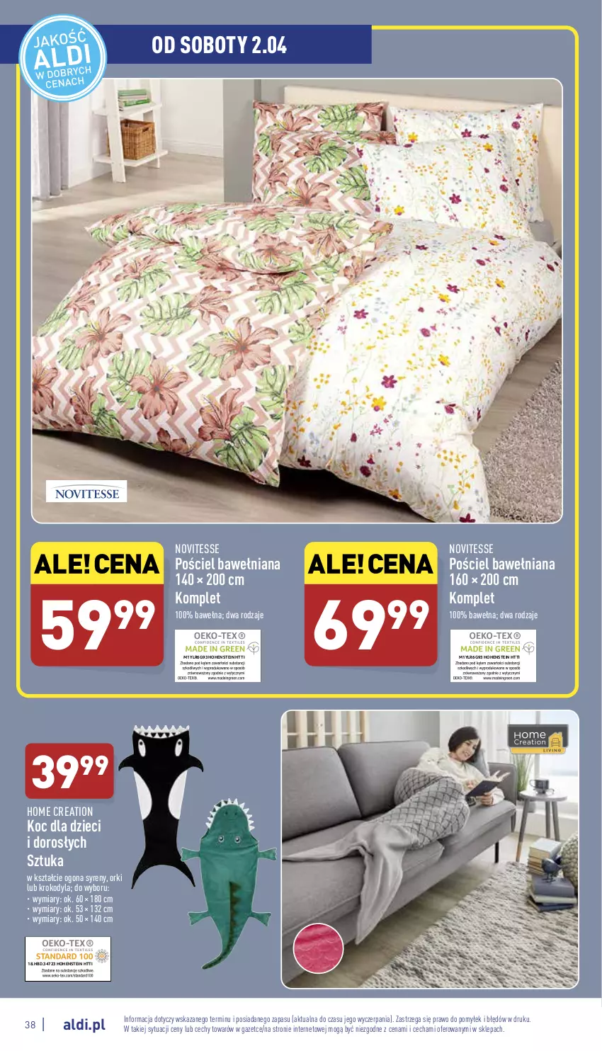 Gazetka promocyjna Aldi - Pełny katalog - ważna 28.03 do 02.04.2022 - strona 38 - produkty: Dzieci, Koc, Pościel, Wełna